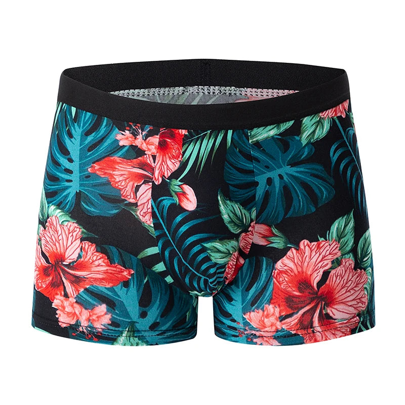4er-Set Herren Boxershorts Blumenprint | Komfortabel, Atmungsaktiv & Stilvoll | Plus Size Teen & Erwachsene Unterwäsche Kaufschwan®