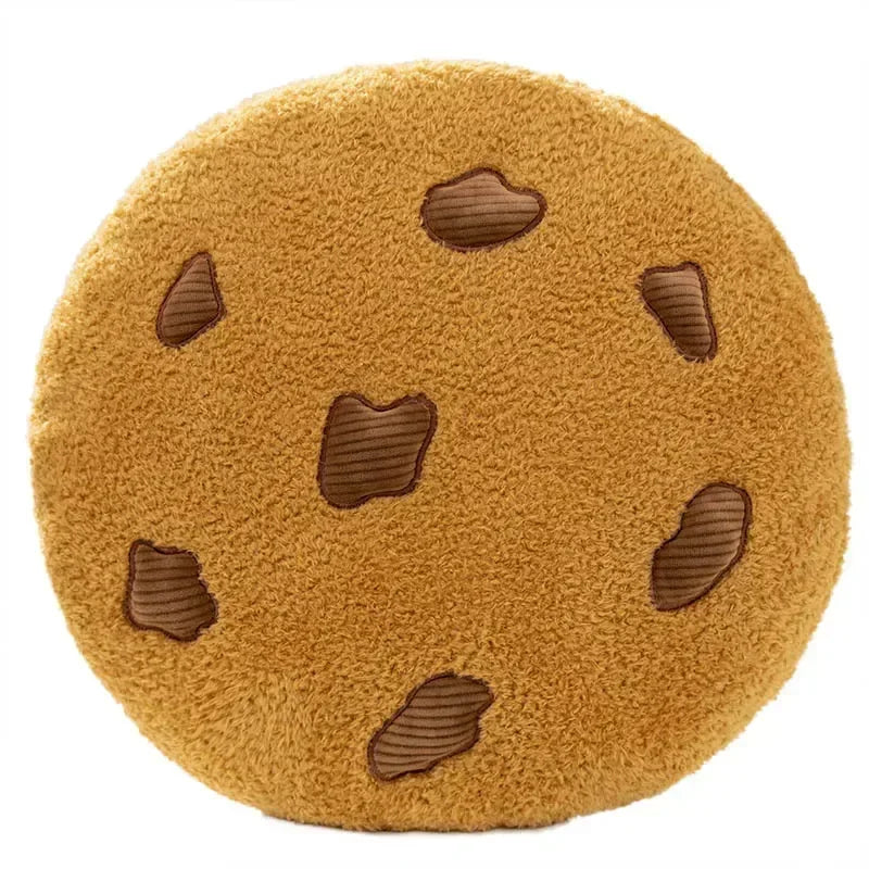 Keks Kissen | Schokoladenstückchen Keks Plüschkissen | Rundes Kissen für Boden, Sofa, Schlafzimmer Dekor & Geschenk Kaufschwan®