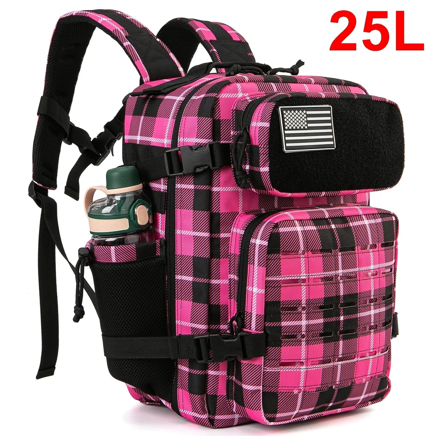 25L Rucksack | Outdoor Survival, Wandern & Fitness | Rucksack für Damen & Herren mit Doppel-Flaschenhalter