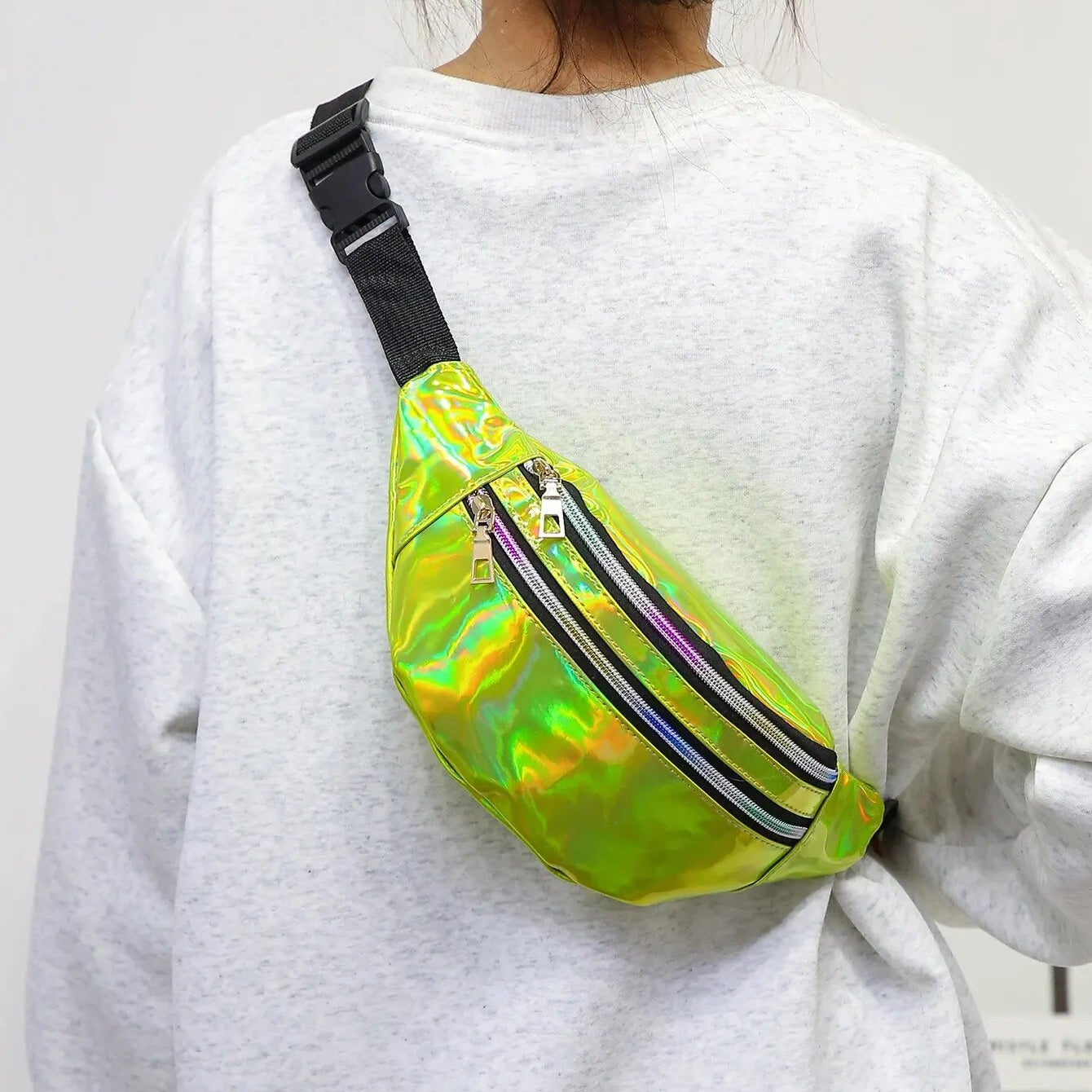 Holografische Glitzer Gürteltasche – Laser Fanny Pack | Designer Hüfttasche für Damen & Mädchen, Party, Reisen & Crossbody Kaufschwan®