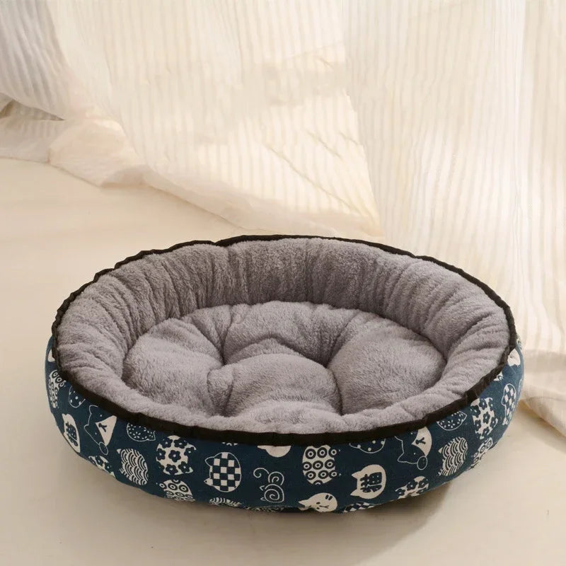 Wendbares Hundebett – Weiches Baumwoll Haustierkissen für Kleine & Mittelgroße Hunde Kaufschwan® Design 4 L 60x48cm