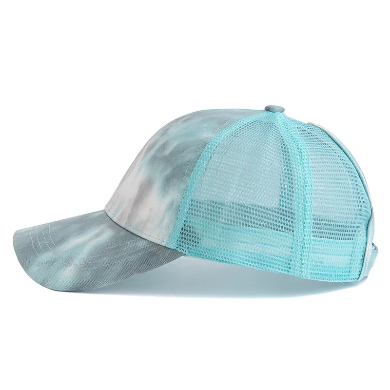 Neue Damen Ponytail Kappe | Tie-Dye Baseballkappe | Streetwear Trucker Hat Kaufschwan®