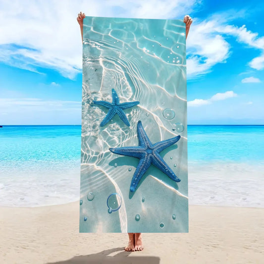 Strandtuch mit Ozean-Motiv – Schnell Trocknendes Mikrofaser Handtuch | Multifunktionales Handtuch für Sport, Schwimmen & Fitness
