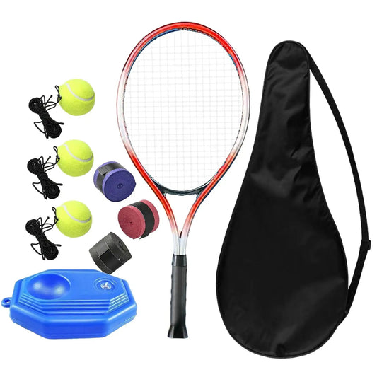 Tennis Trainer Rückprallball – Selbsttrainingsgerät für Anfänger | Einzeltraining Tennis Übungsgerät für Garten, Park & Hinterhof Kaufschwan® Set inkl. 3 Tennisbälle + Tasche