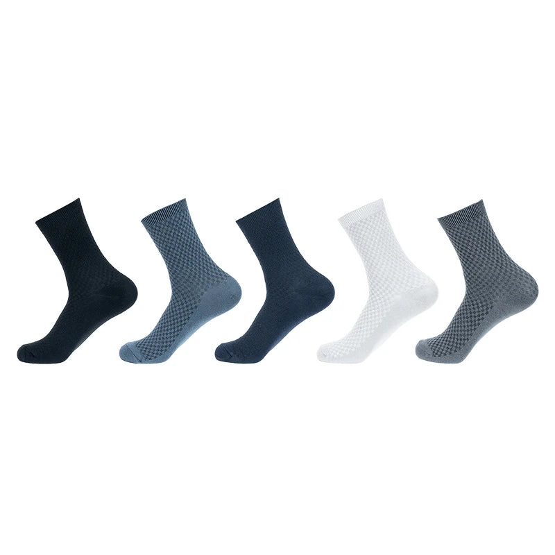 5 Paare Herren Bambusfaser Lange Socken | Business Einfarbig Baumwolle Hochwertige Schwarze Socken Kaufschwan® 5er Set 4 EU 39-43 (US 7-9)