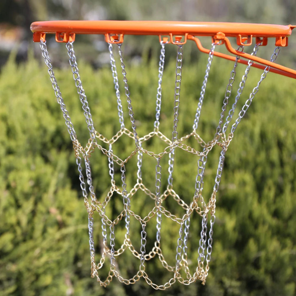 Rostfreies Metall Basketballnetz – Strapazierfähiges Verzinktes Eisen Kettennetz | Outdoor Basketball Korb Ersatznetz Kaufschwan®