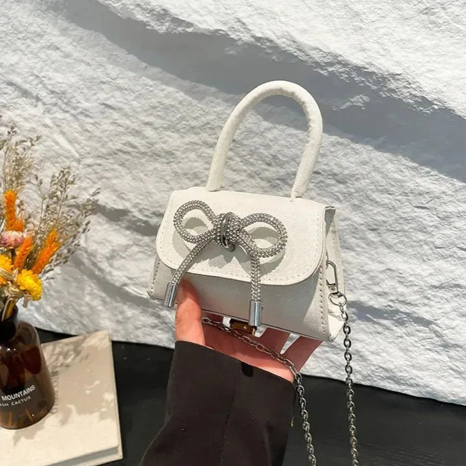 Bunte Schultertasche mit Schmetterlingsknoten – PU Leder Crossbody Ketten-Satchel & Handtasche für Damen Kaufschwan®