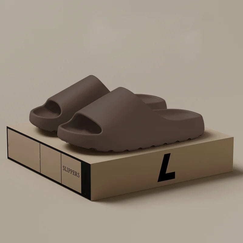 Herren Casual EVA Hausschuhe | Weiche, Leichte Sohle | Hochwertige Exklusive Marken-Slides Kaufschwan® Braun 48-49