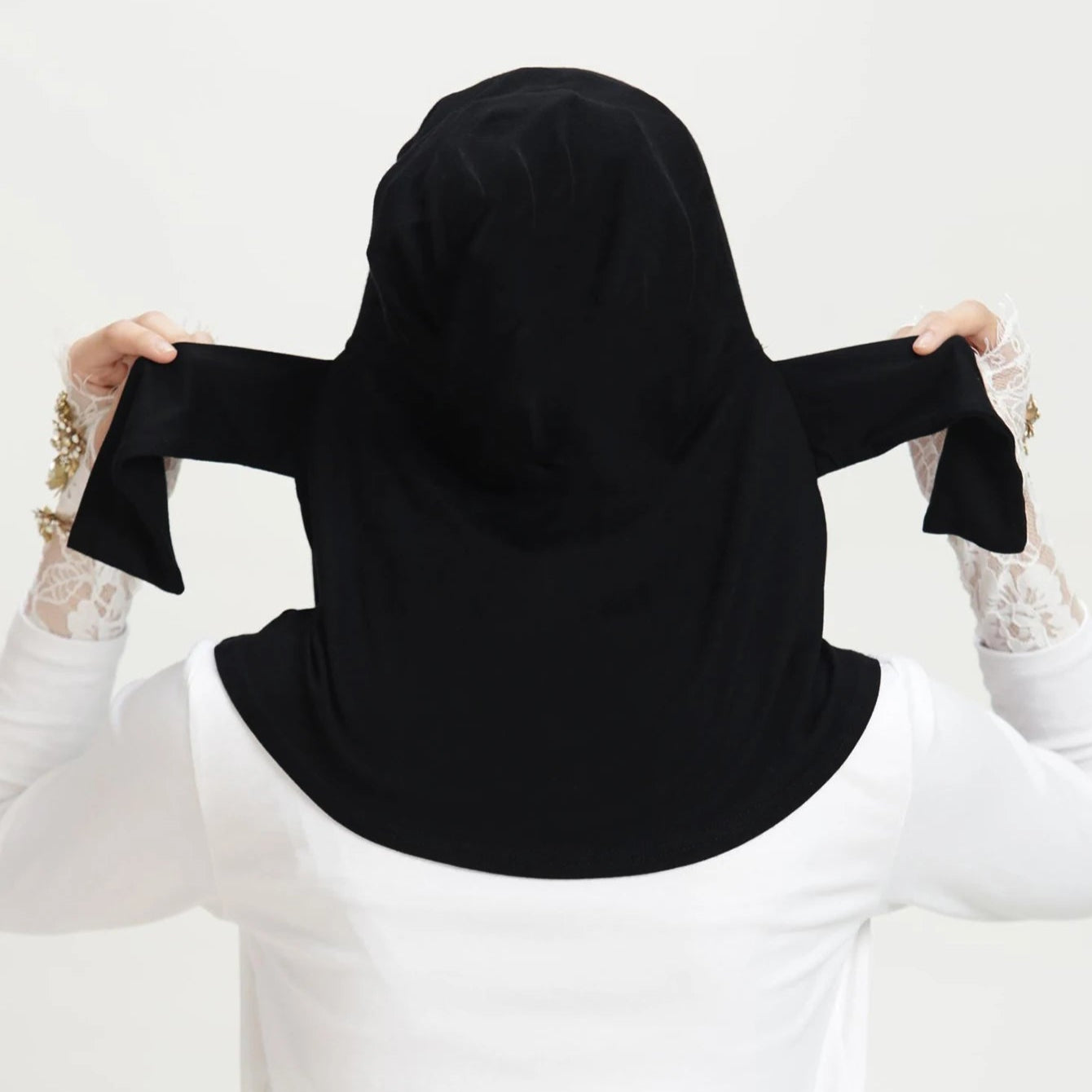 Schnellverschluss Hijab – Premium Jersey Schal mit Bändern & Knöpfen | Vollbedeckende Unterhaube Turban für Muslimische Frauen Kaufschwan®