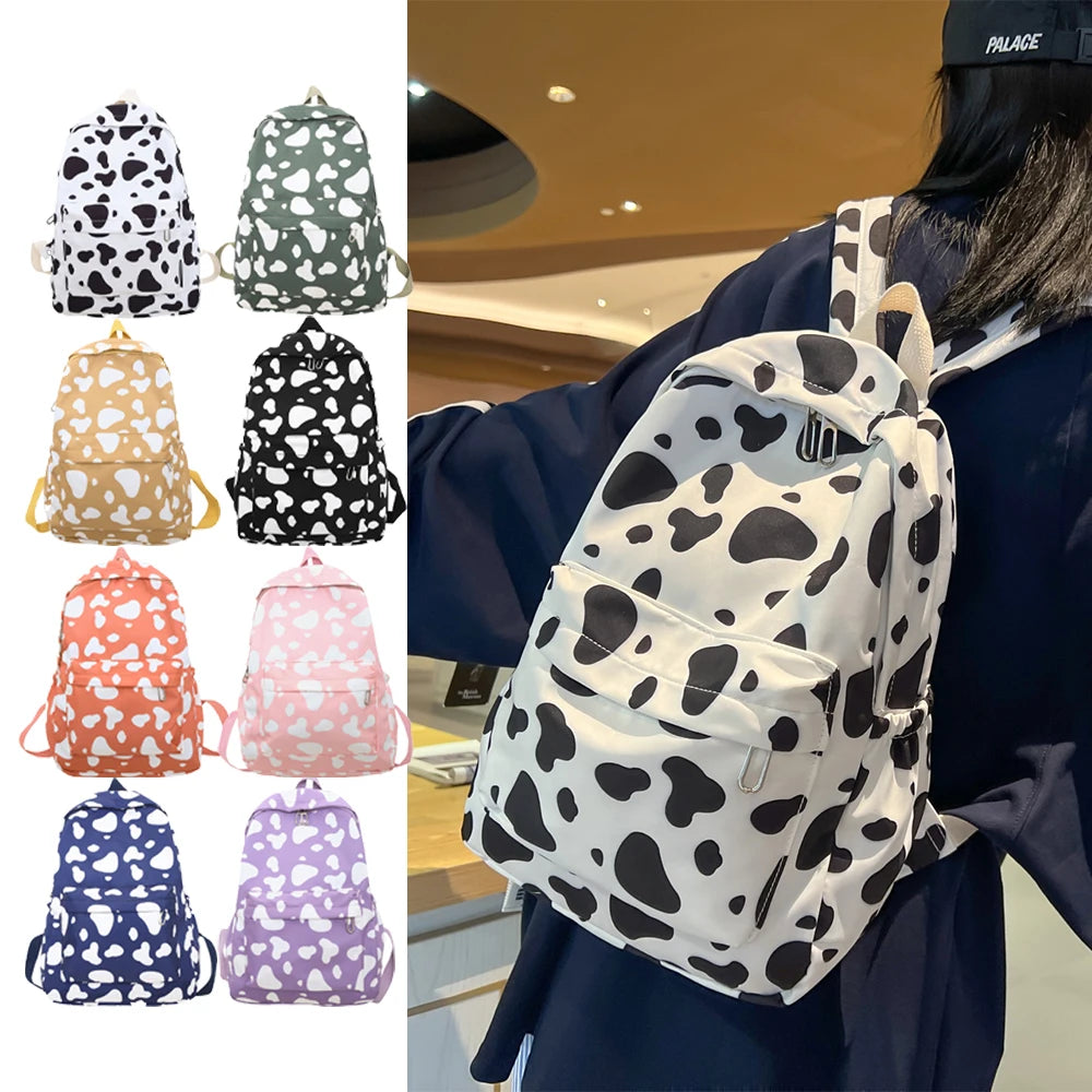 Rucksack mit Kuhmuster für Damen | Leichter & Vielseitiger Studenten-Rucksack | Gymnasium & Alltag Kaufschwan®