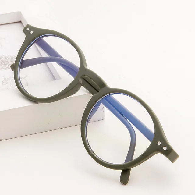 Fashion Kids Anti-blue Light Glasses Vintage Round Frame Boys Girls Computer Glasses Protection Eyeglasses Plain Glasses Kaufschwan® GR