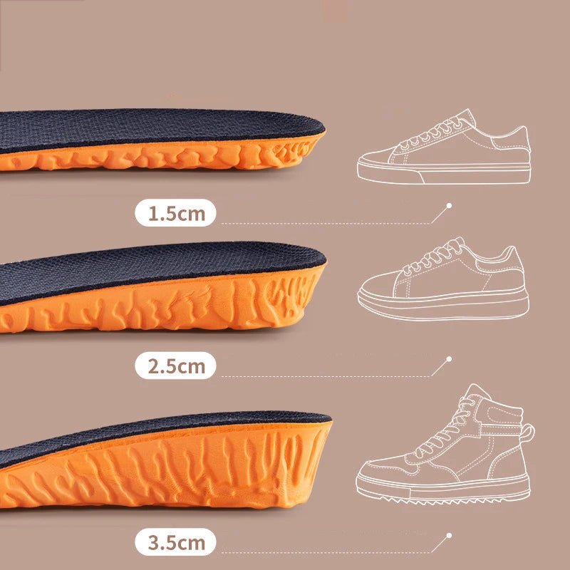 Unsichtbare Erhöhungseinlagen (1,5–3,5 cm) | Orange EVA Memory Foam Sport Einlegesohlen – Atmungsaktiv & Bequem für Herren Kaufschwan®