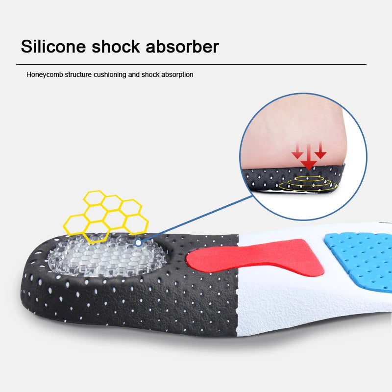 Orthopädische Memory Foam & Gel Einlegesohlen für Damen & Herren | Silikon Fußgewölbeunterstützung | Weiche Laufschuh & Sporteinlagen Kaufschwan®