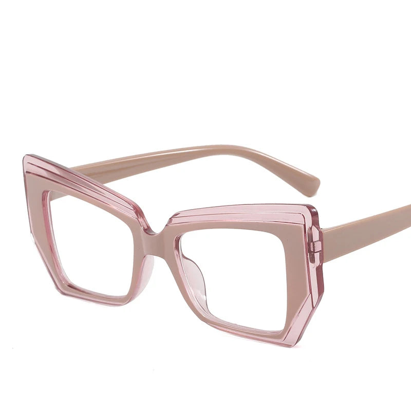 Computer Glasses Frame Women Men Anti Blue Light Polygon Special-Shaped Eyewear Blocking Glasses Optical Spectacle Eyeglass Kaufschwan® Multi Rosa