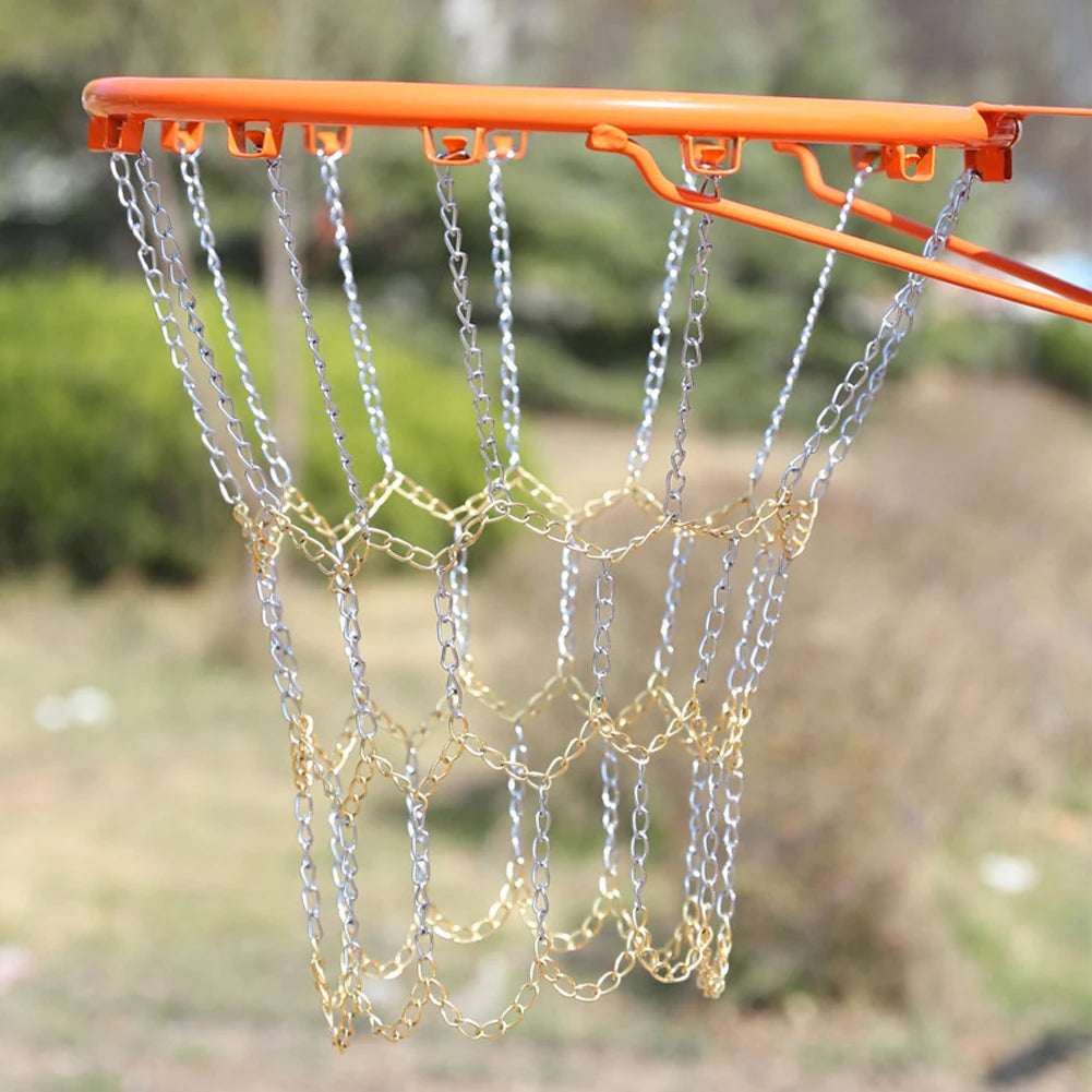 Rostfreies Metall Basketballnetz – Strapazierfähiges Verzinktes Eisen Kettennetz | Outdoor Basketball Korb Ersatznetz Kaufschwan®