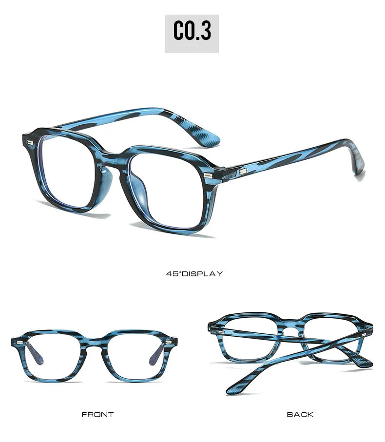 New Square Blue Light Blocking Glasses Men Unisex Women Rivets Transparent Anti Blue Light Computer Glasses Kaufschwan®