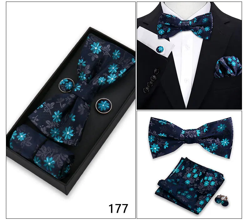 Herren Fliegen-Set – 3-teiliges Geschenkset mit Fliege, Einstecktuch & Manschettenknöpfen | Elegantes Rotes Accessoire für Business & Hochzeit Kaufschwan®