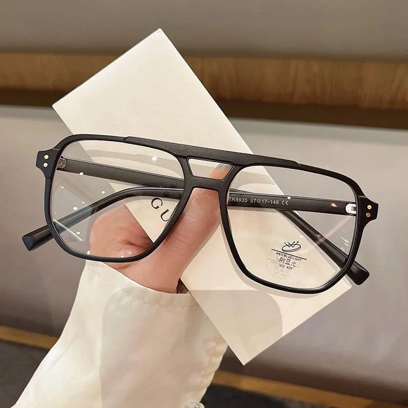 Retro Anti Blue Light Computer Glasses Frame Women Oversized Men Trendy Fashionable Stylish Eyeglasses Classic Spectacles Ouclos Kaufschwan®