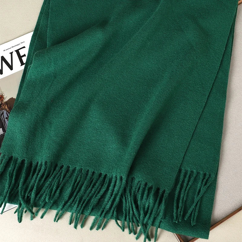 Bunte Winter Schals für Damen | Langer Kaschmir-Optik Wärmeschal | Einfarbig Hijab, Umschlagtuch & Pashmina Kopftuch Kaufschwan®
