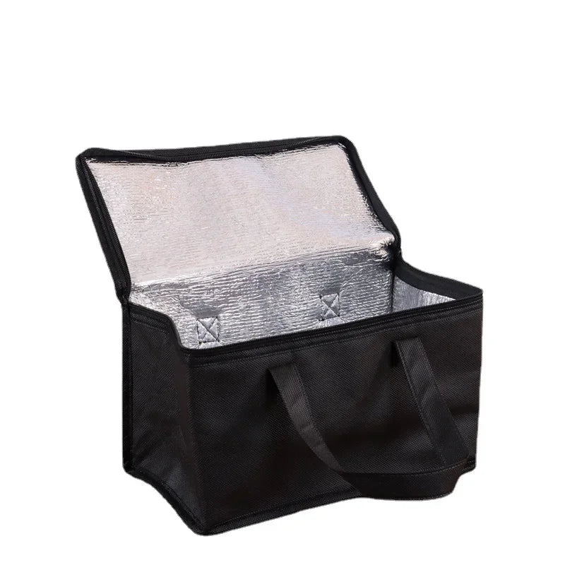 Tragbare Lunch- & Picknicktasche – Isolierte Thermo Food & Drink Bag | Kühltasche für Bier, Strand, Reisen & Roadtrips Kaufschwan® Schwarz 28x14x17cm