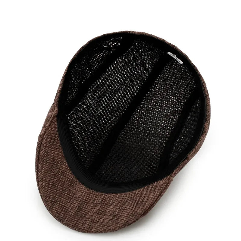 Herren Vielseitige Baumwoll-Leinen Barett Mütze | Frühling & Herbst Britische Retro Duckbill Cap | Atmungsaktive Maler Kappe Mode Accessoire Kaufschwan®