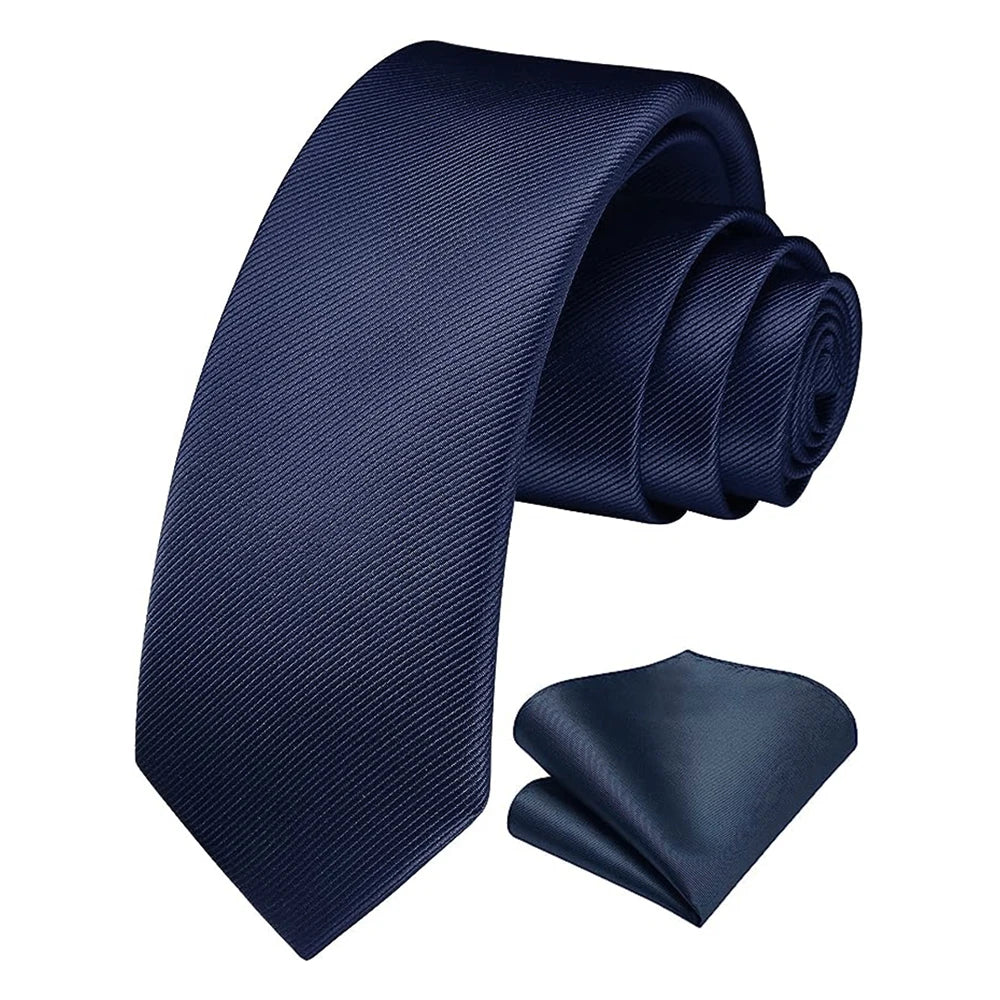 Herren Seidenkrawatten-Set – 6 cm Schmale Krawatte mit Passendem Einstecktuch | Elegantes Geschenk für Hochzeit, Business & Formelle Anlässe
