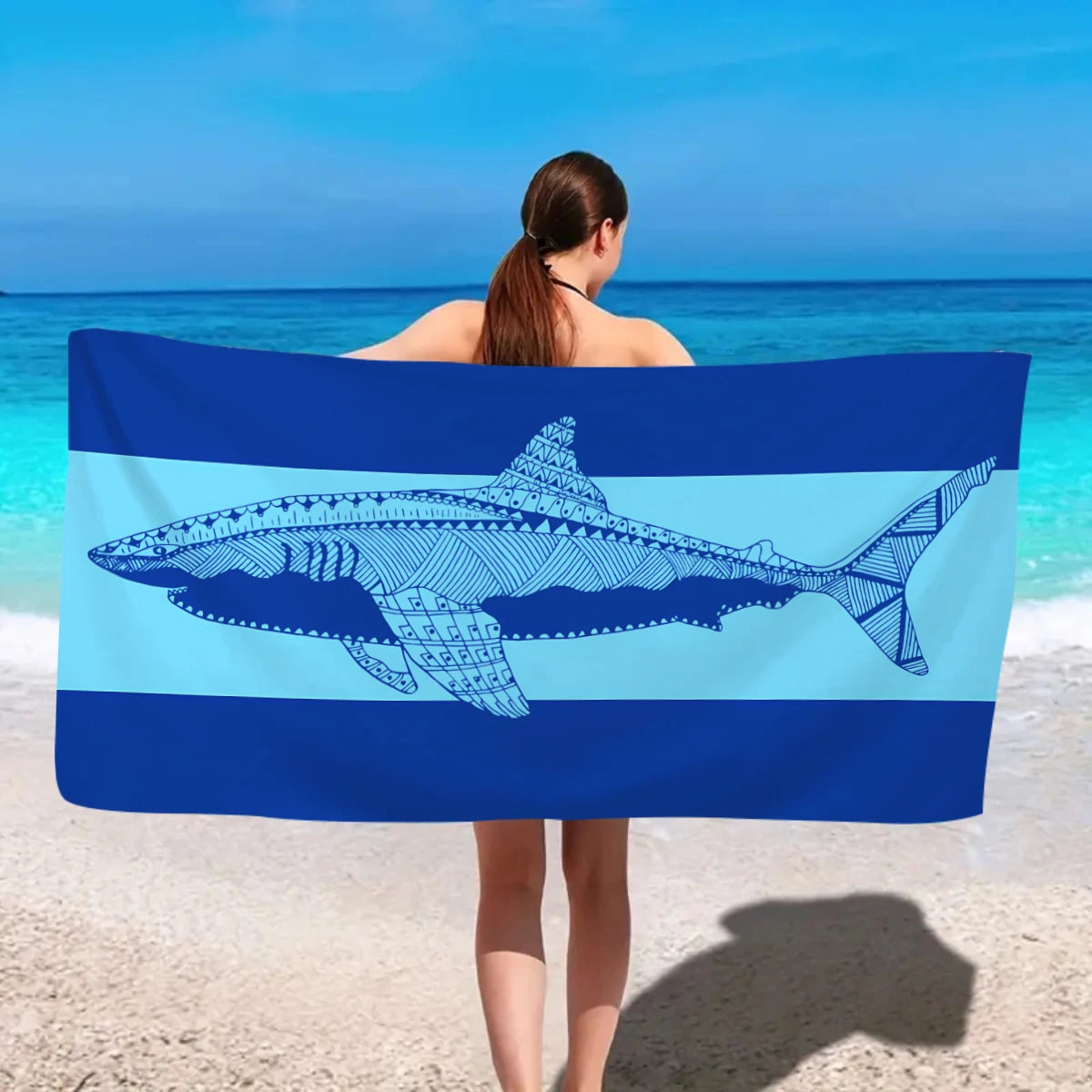 Großes Strandtuch aus Ultrafeiner Mikrofaser – Schnell Trocknend & Saugfähig | Multifunktionales Schwimm- & Reisetuch