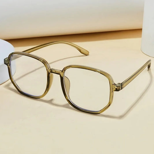 1 piece of women's jelly colored fashionable flat frame new retro simple irregular glasses suitable for daily outings Kaufschwan®