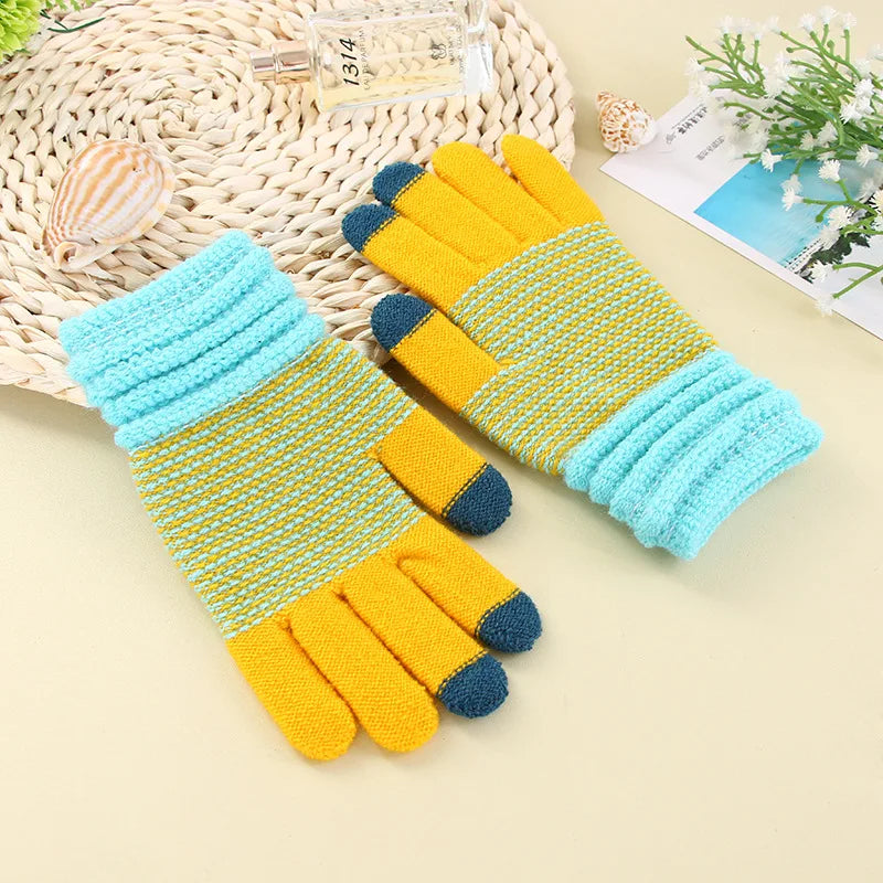 Damen Kaschmir Optik Strickhandschuhe – Warme Winterhandschuhe mit Touchscreen | Verdickte Vollfinger Handschuhe für Herbst & Winter Kaufschwan®