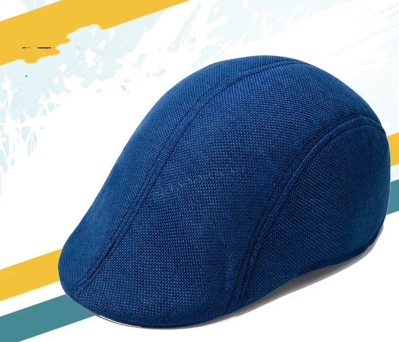 Herren Vielseitige Baumwoll-Leinen Barett Mütze | Frühling & Herbst Britische Retro Duckbill Cap | Atmungsaktive Maler Kappe Mode Accessoire Kaufschwan®