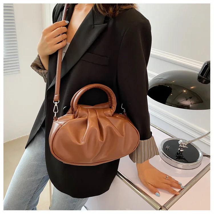Retro Schultertasche mit Falten-Design – Mehrfarbige Damen Crossbody Handtasche & Elegante Top-Handle Bag Kaufschwan®