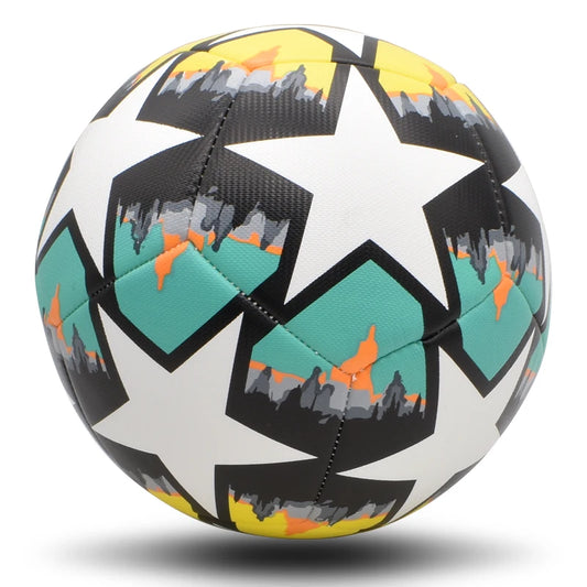 Professioneller Fußball Größe 5 – Hochwertiger Weicher PU Fußball | Outdoor Sport, Liga & Trainingsspiel Kaufschwan® Weißer Stern