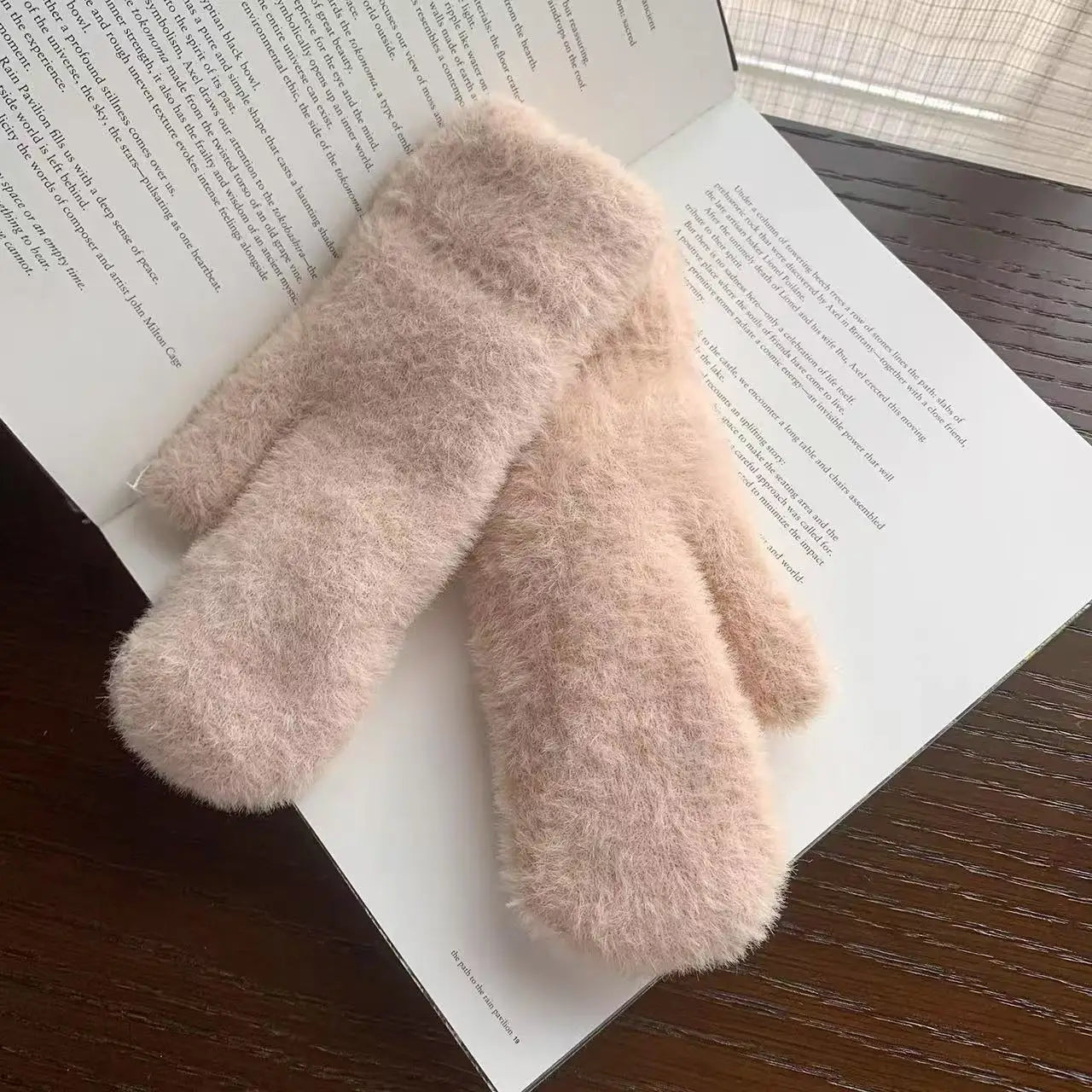 Neue Damen Winterhandschuhe – Verdickte Strickhandschuhe mit Plüschfutter | Kältefeste Vollfinger Handschuhe für Herbst & Winter Kaufschwan® Beige Einheitsgröße