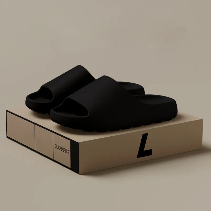 Herren Casual EVA Hausschuhe | Weiche, Leichte Sohle | Hochwertige Exklusive Marken-Slides Kaufschwan® Schwarz 48-49