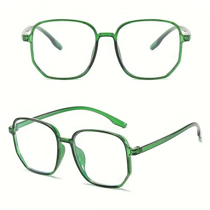 1 piece of women's jelly colored fashionable flat frame new retro simple irregular glasses suitable for daily outings Kaufschwan®