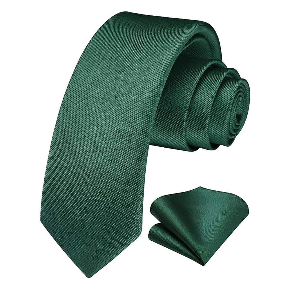 Herren Seidenkrawatten-Set – 6 cm Schmale Krawatte mit Passendem Einstecktuch | Elegantes Geschenk für Hochzeit, Business & Formelle Anlässe