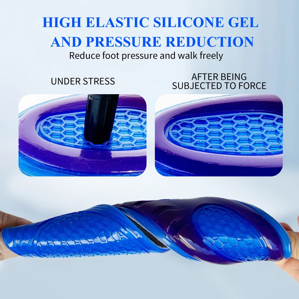 Silikon Gel Einlegesohlen für Schuhe | Weiche Stoßdämpfende Sportschuhe Einlagen | Rutschfeste Fußpflege Einlagen für Damen & Herren Kaufschwan®