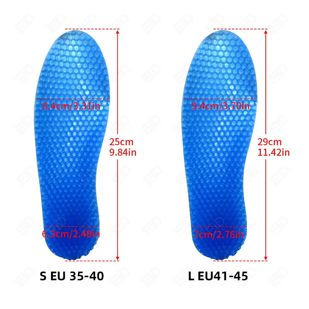 EiD Silikon Gel Einlegesohlen für Schuhe | Weiche Stoßdämpfende Sportsohlen | Rutschfeste Fußpflege-Einlagen für Damen & Herren Kaufschwan®