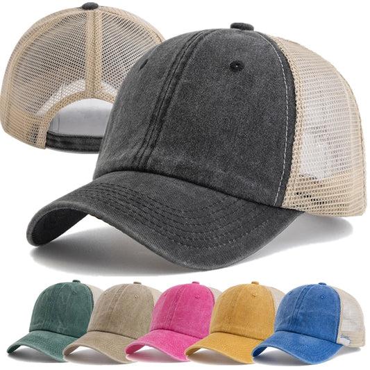 Unisex Trucker Cap | Mehrfarbige Einfarbige Baseballkappe | Washed Cotton Baseballcap für Herren & Damen Kaufschwan®
