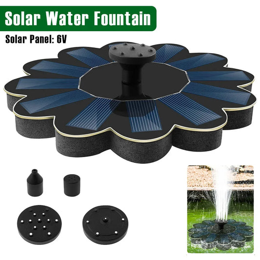Solar-Wasserbrunnen mit Polysilizium-Solarpanel – Schwimmende Vogelbad-Fontäne mit 5 Düsen | Energiesparende Wasserpumpe für Garten & Teich Kaufschwan®