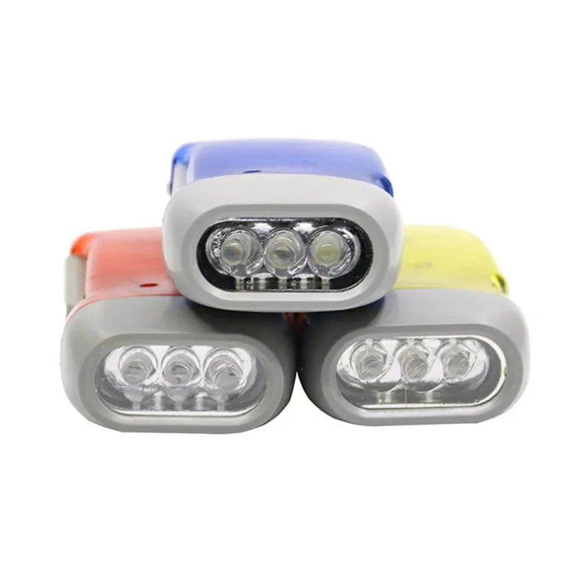 3 Led Hand-Dynamo Taschenlampe – Kurbelbetriebene Wind-Up Lampe | Selbstladende Camping-Leuchte für Outdoor, Zuhause & Notfälle Kaufschwan®