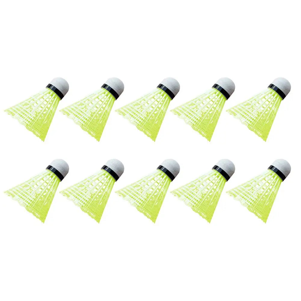 10 Stück Grüne Badminton Federbälle – Tragbare Nylon Trainings Federbälle | Langlebige Outdoor Sport Federbälle Kaufschwan® Gelb