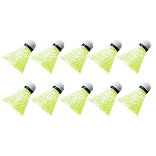 10 Stück Grüne Badminton Federbälle – Tragbare Nylon Trainings Federbälle | Langlebige Outdoor Sport Federbälle Kaufschwan® Gelb