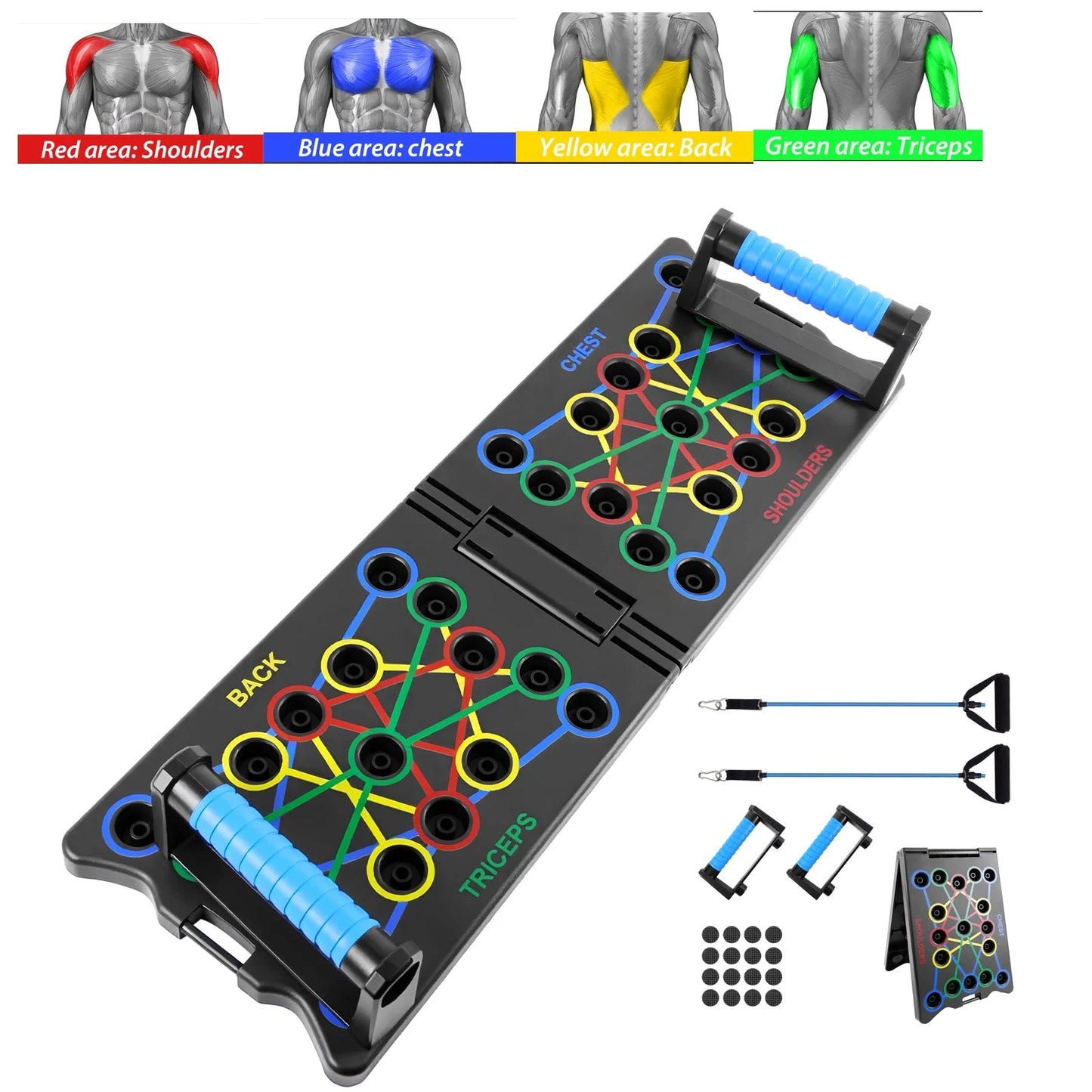 Tragbares Liegestützbrett mit Griffen – Multifunktionales Klappbares Fitnessgerät für Brust, Arme, Bauch & Rücken Kaufschwan®