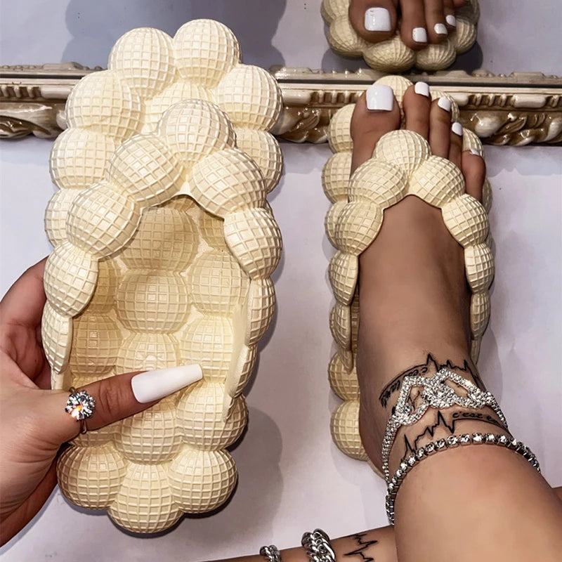 Damen Bubble Flip-Flops | Sommer Fashion Offene Bubble-Slipper | Indoor, Strand & Flache Sandalen Kaufschwan® Design 5 40-41