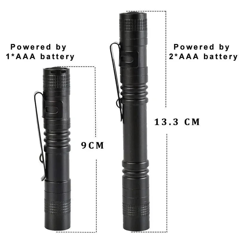 Mini Tragbare LED-Stiftlampe – Taschenlampe mit AAA-Batterie & Clip | Kompakte Outdoor- & Notfall-Beleuchtung Kaufschwan®