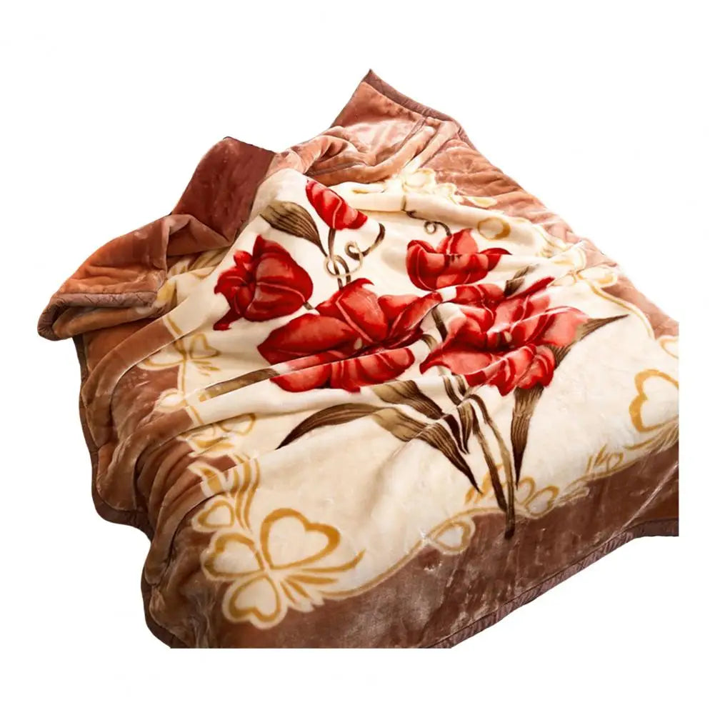 Extra Kuschelige Schwere Doppel-Lagige Flauschige Flanell-Decke mit Blumenmuster – Luxuriöser Überwurf für maximalen Komfort Kaufschwan® Motiv 4 Other