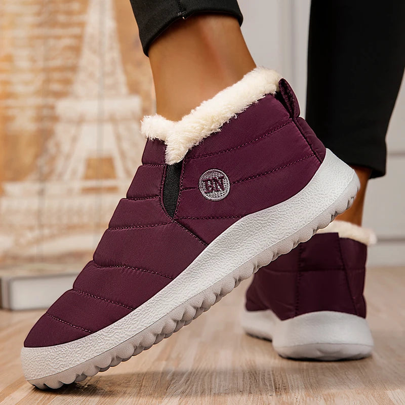 Warme Herren Schneestiefel – Unisex Wasserdichte Winter-Stiefeletten mit Plüschfutter | Rutschfeste Arbeits- & Outdoor-Schuhe Kaufschwan®