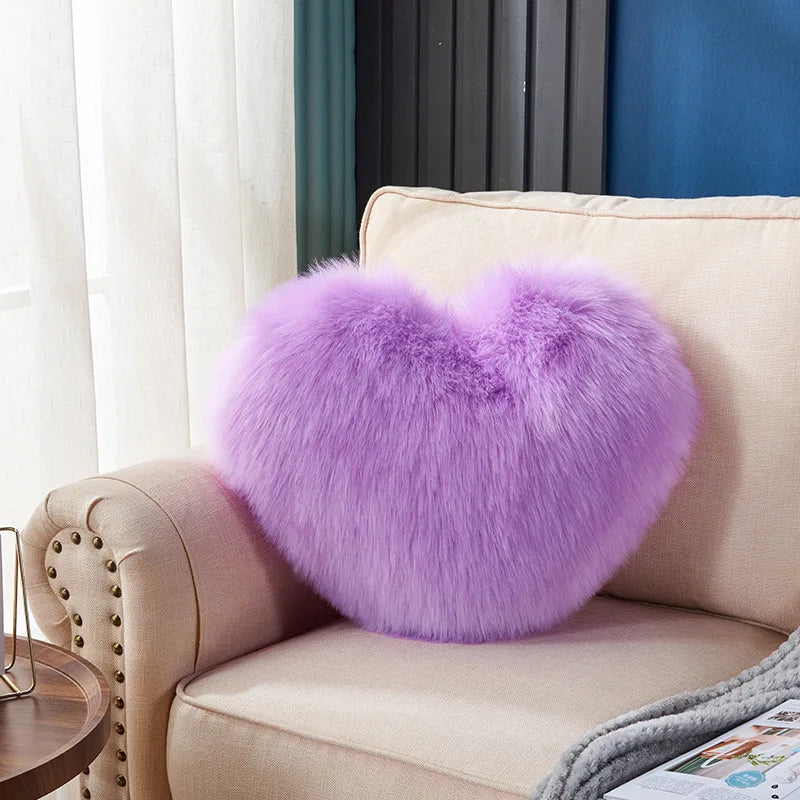 Herz-/Quadratisches Kissen | Langes Plüschkissen | Weiches & Bequemes Kissen für Zuhause Kaufschwan® Lavendel Herz