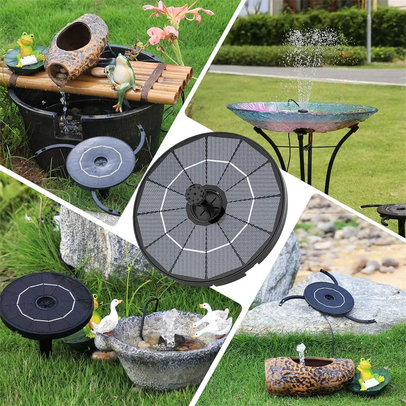 Solar-Wasserbrunnenpumpe mit 1,2m Kabel – Solarbetriebene Vogelbad-Fontäne mit 6 Düsen | Für Garten, Teich & Outdoor-Dekoration Kaufschwan®
